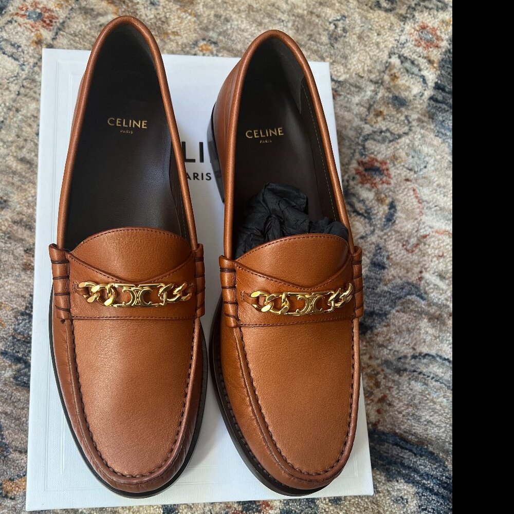 CELINE Luco Loafers in Chain Triomphe